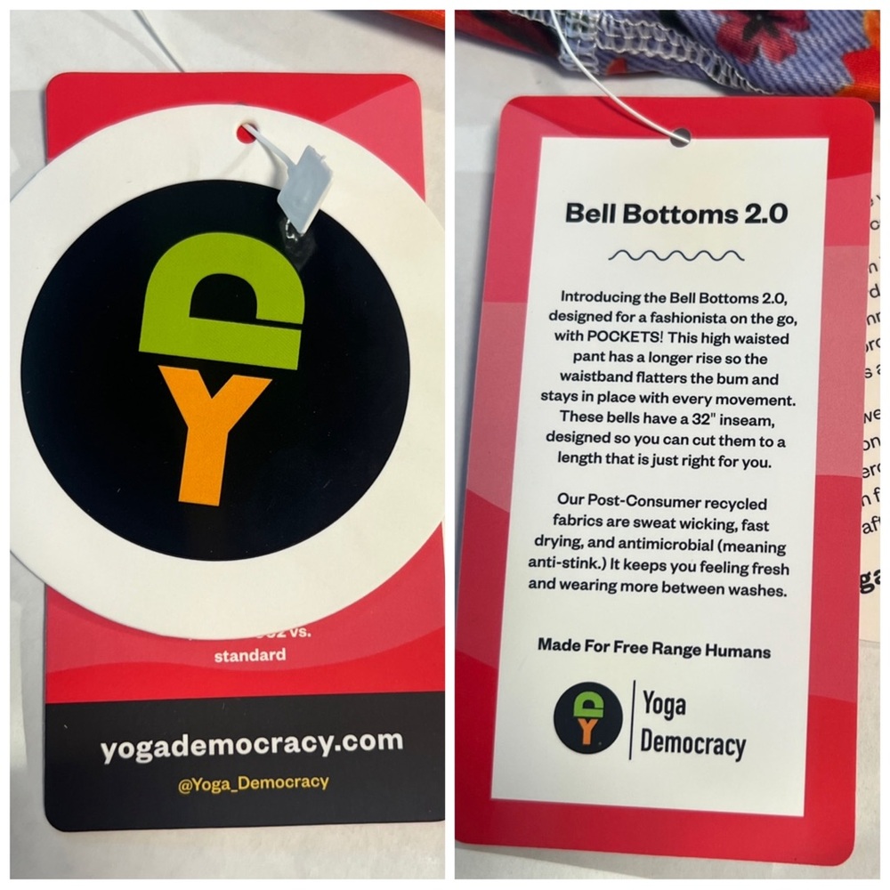 •YOGA DEMOCRACY• High Waist Bell Bottoms 2.0 Leggings in Lavender Love Size L - Picture 12 of 13